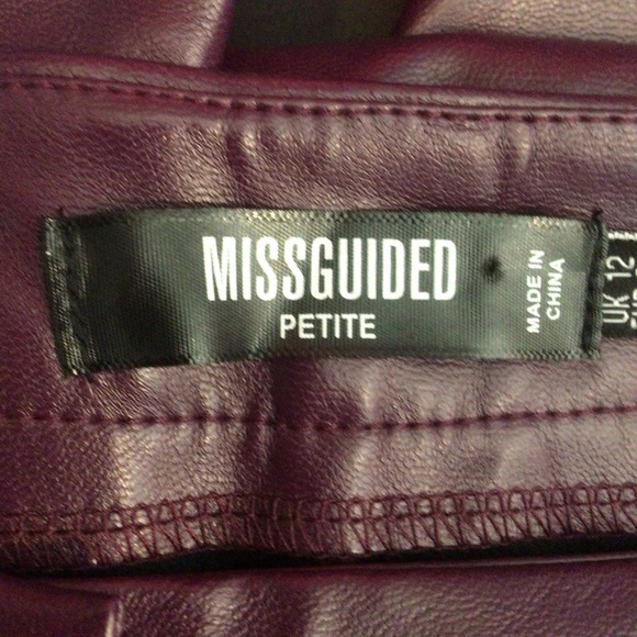 Misguided Faux Leather Trouser Pants Size US 8 Petite - Picture 7 of 8